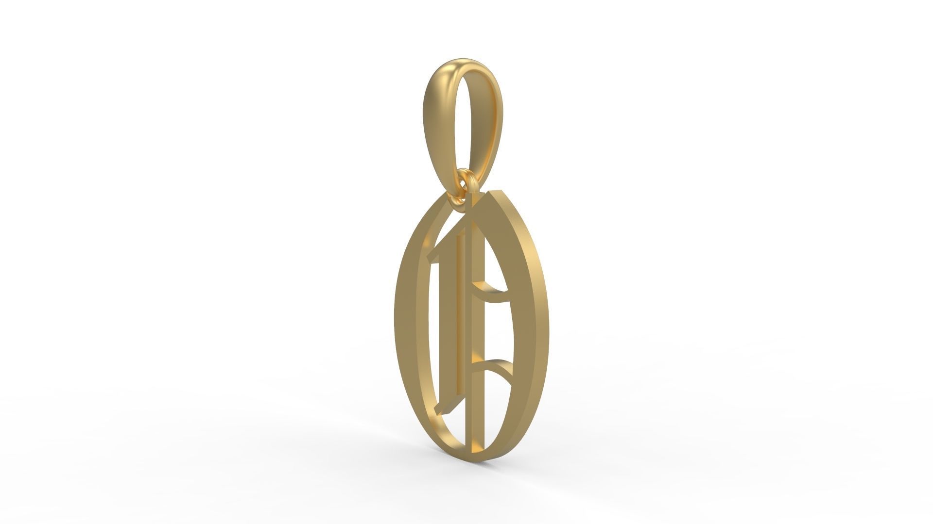 Initial Letters Pendant Olde English O 3D print model_1