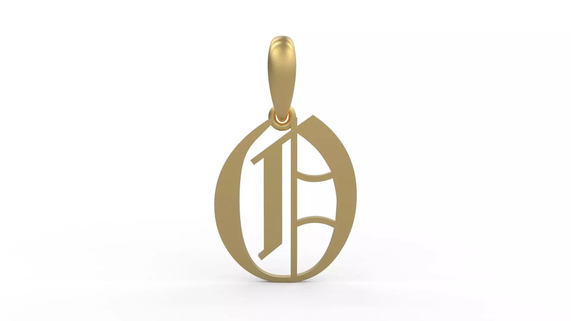 Initial Letters Pendant Olde English O 3D print model_0