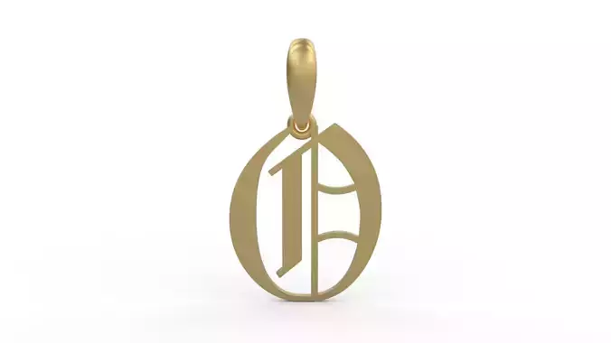 Initial Letters Pendant Olde English O