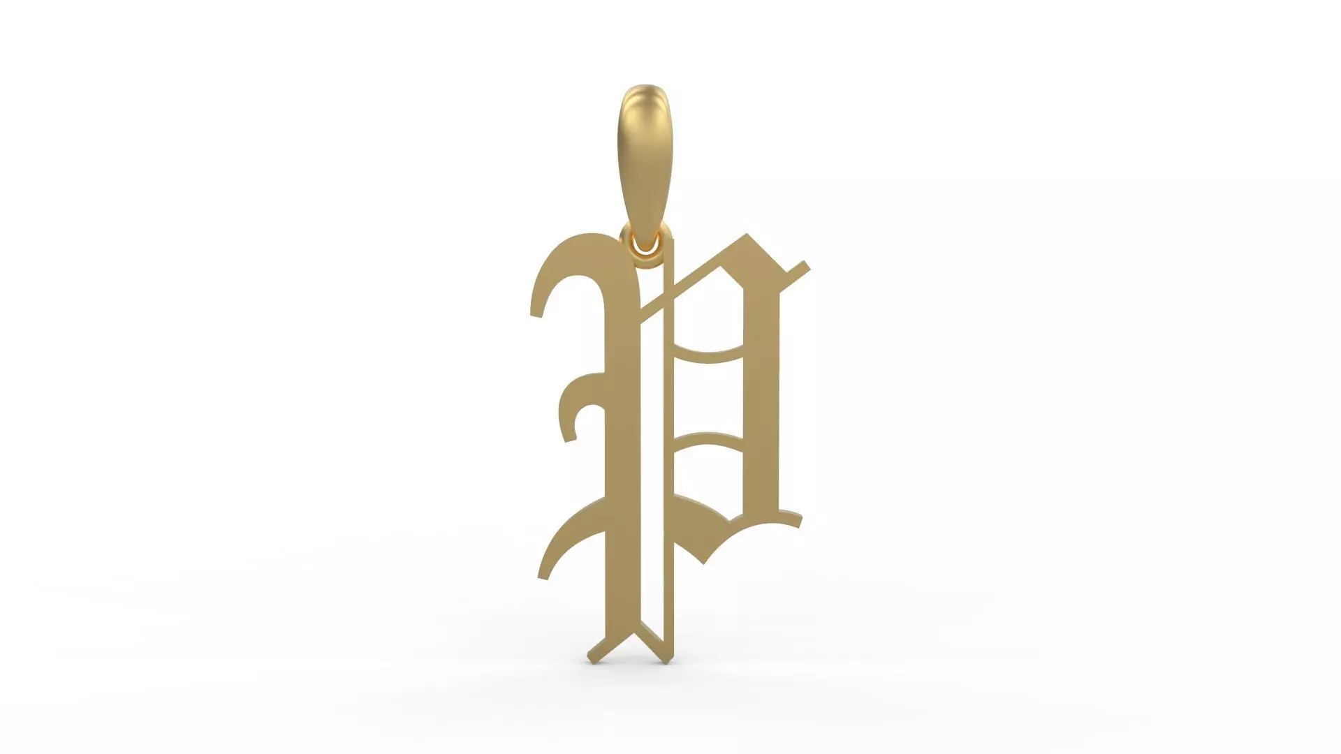 Initial Letters Pendant Olde English P 3D print model_0