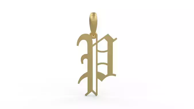 Initial Letters Pendant Olde English P 3D print model