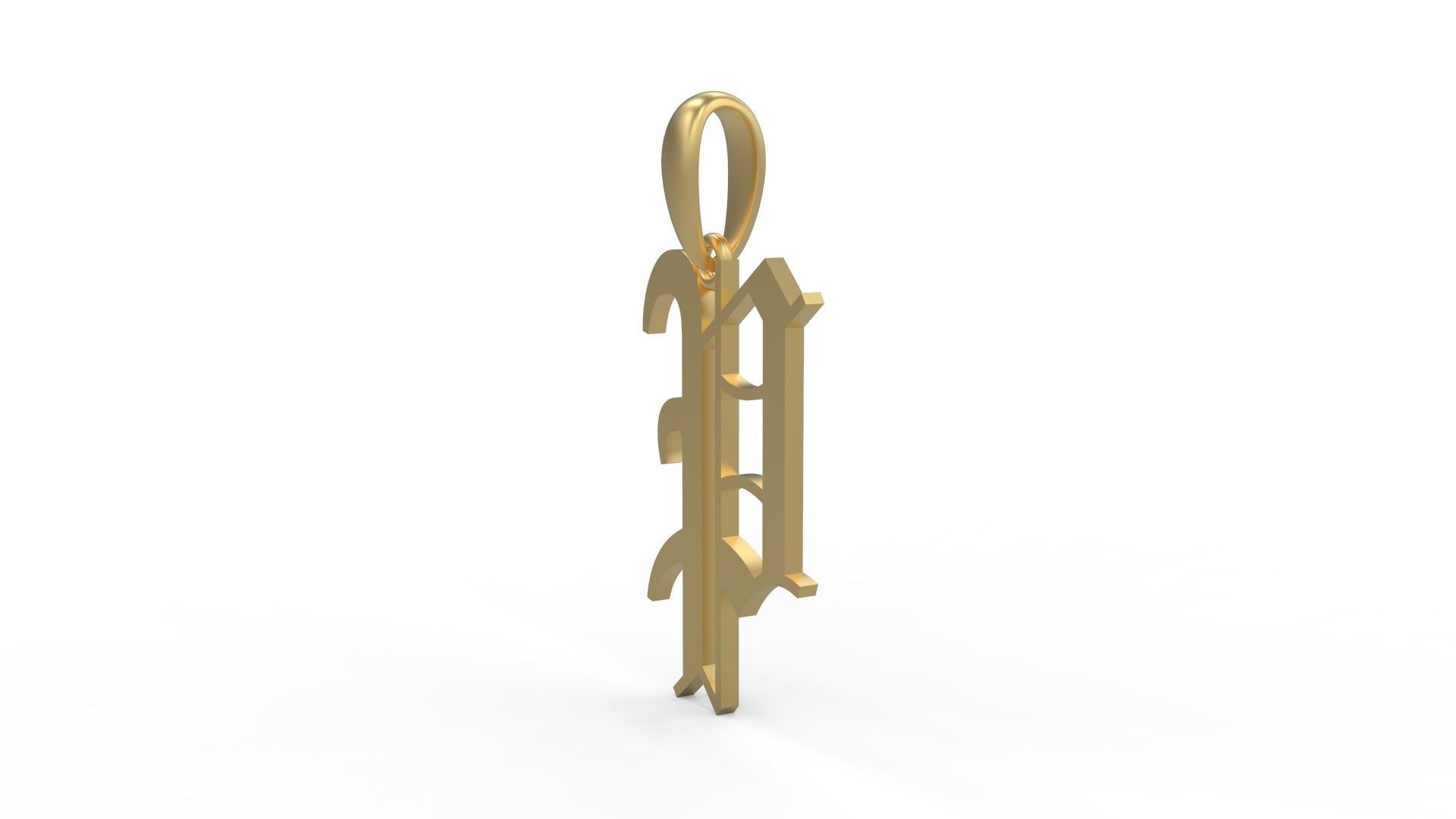 Initial Letters Pendant Olde English P 3D print model_1