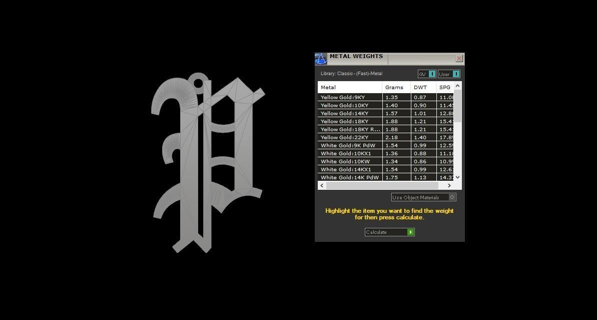 Initial Letters Pendant Olde English P 3D print model_6