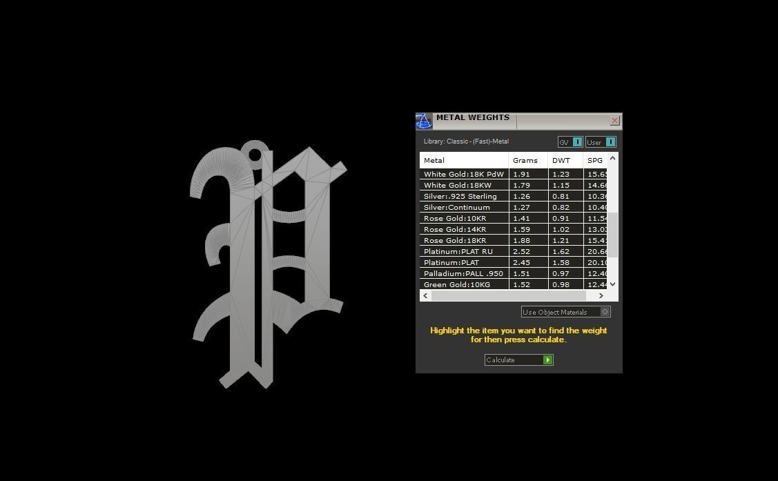 Initial Letters Pendant Olde English P 3D print model_7