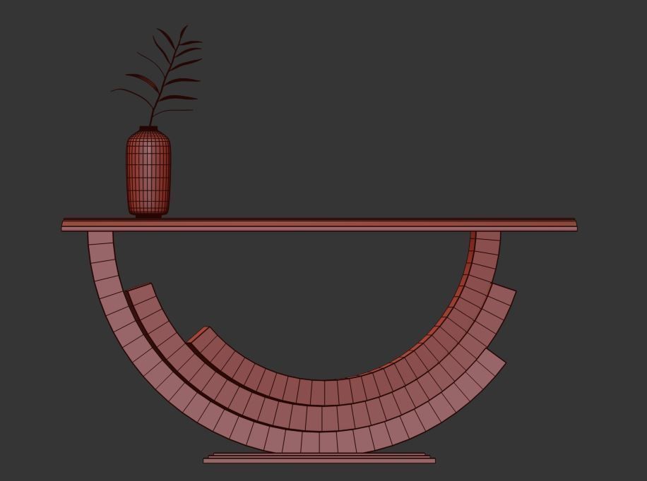 Modern Console Table C 3D model_2