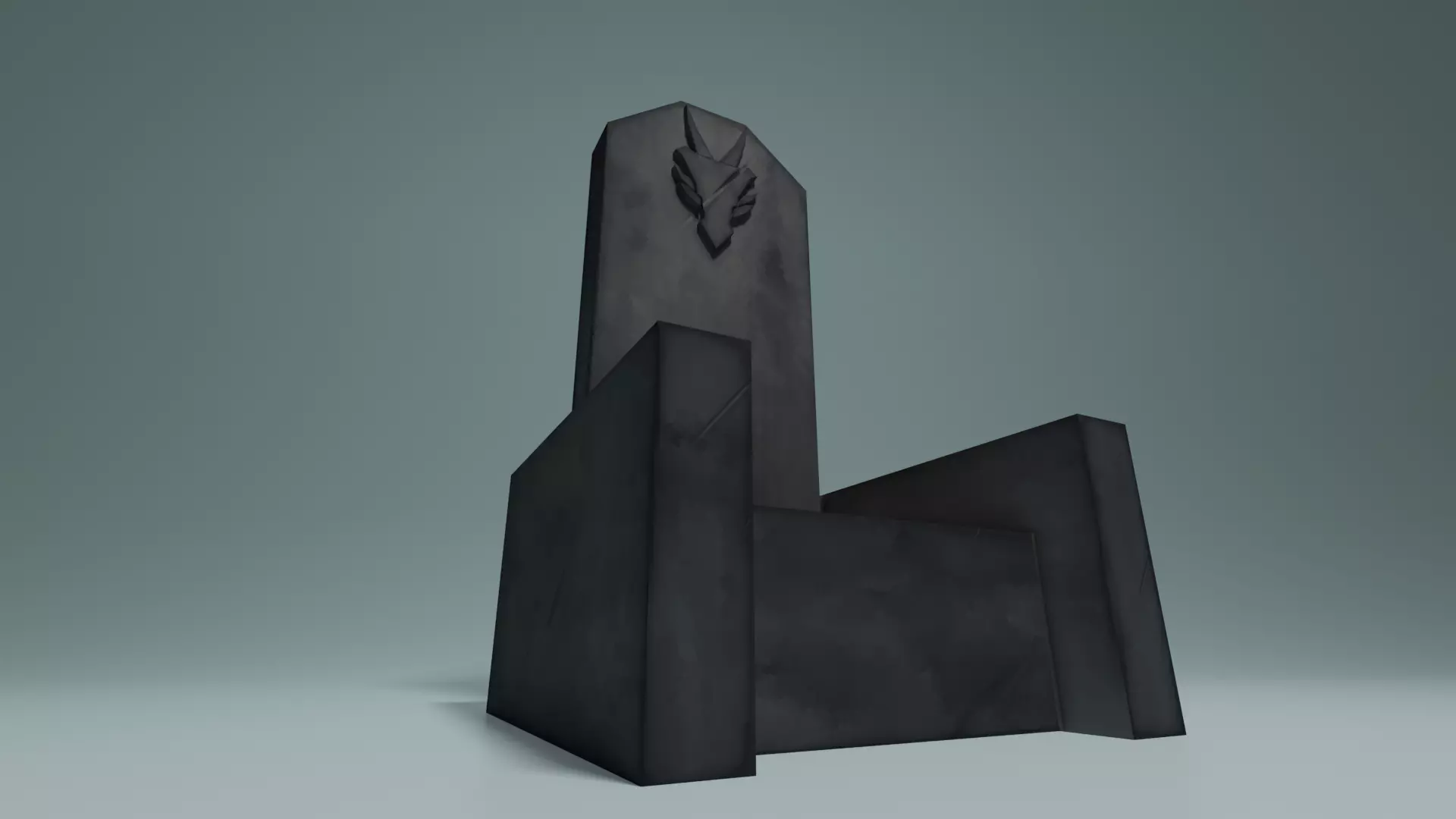 Stone Throne Low-poly 3D model_0