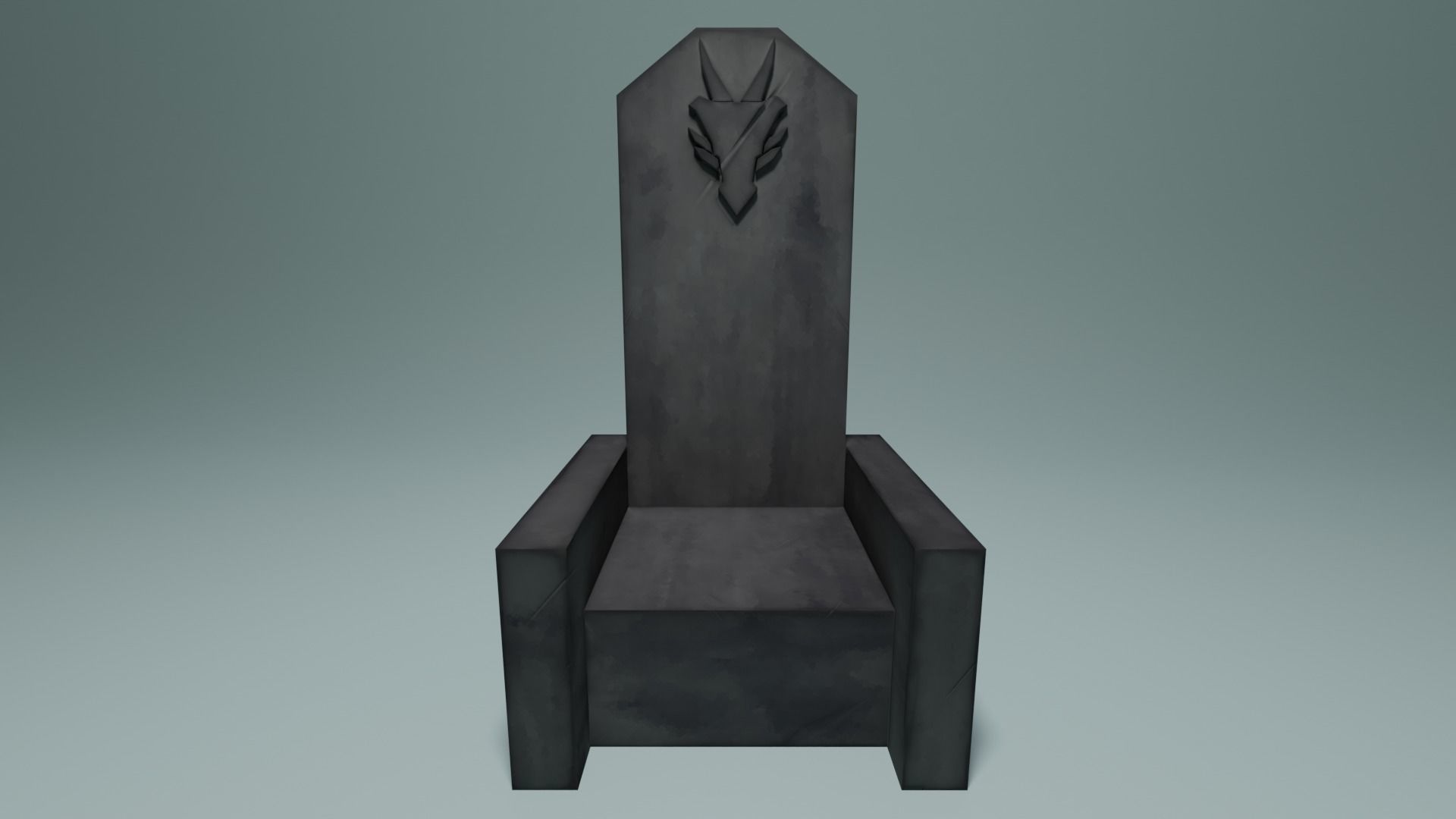 Stone Throne Low-poly 3D model_2