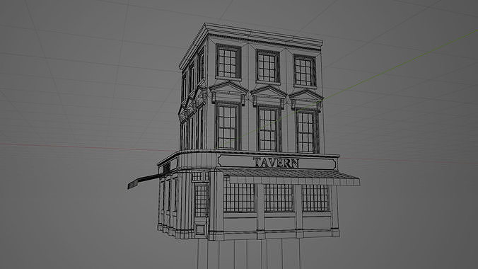 Old Pub Low-poly 3D model 4