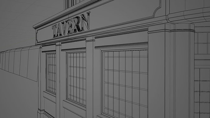Old Pub Low-poly 3D model 6