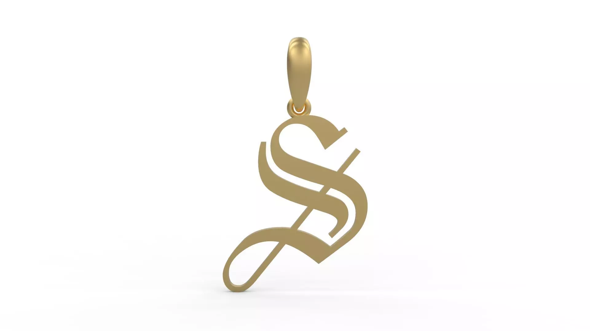 Initial Letters Pendant Olde English S 3D print model_0