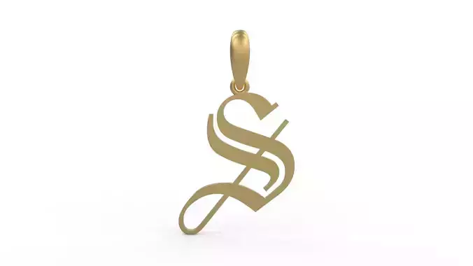 Initial Letters Pendant Olde English S