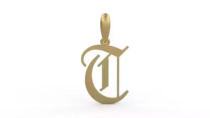 Initial Letters Pendant Olde English T