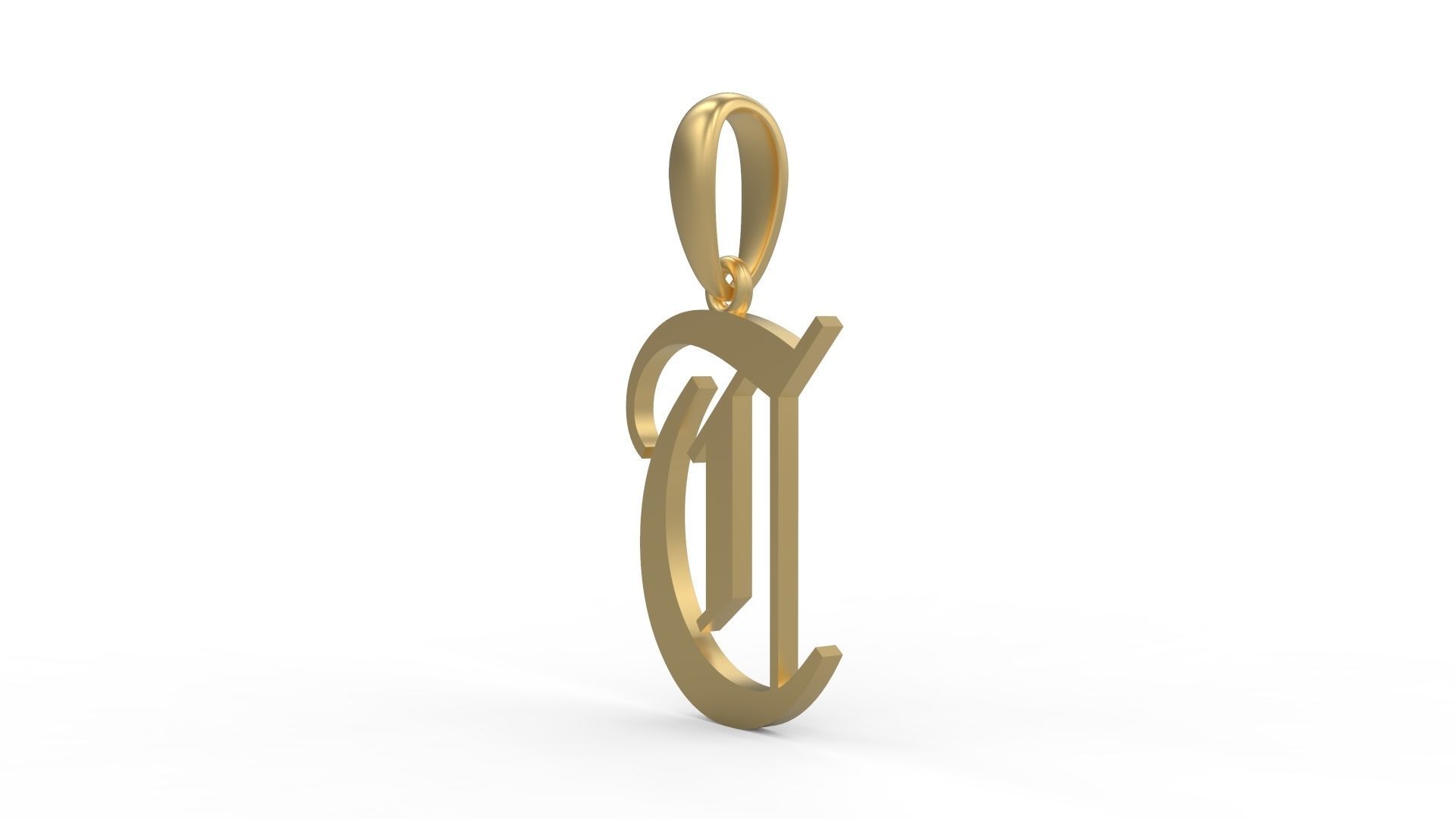 Initial Letters Pendant Olde English T 3D print model_1