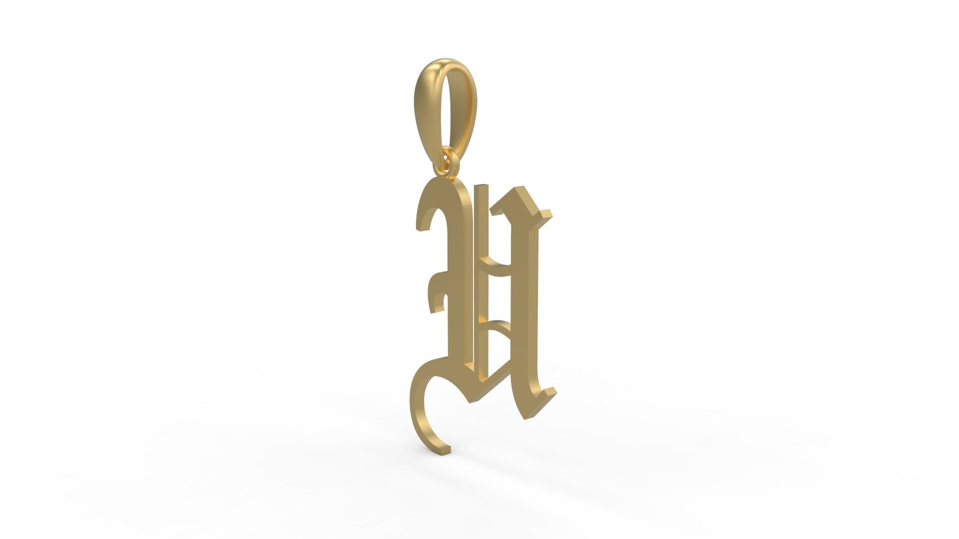 Initial Letters Pendant Olde English U 3D print model_1