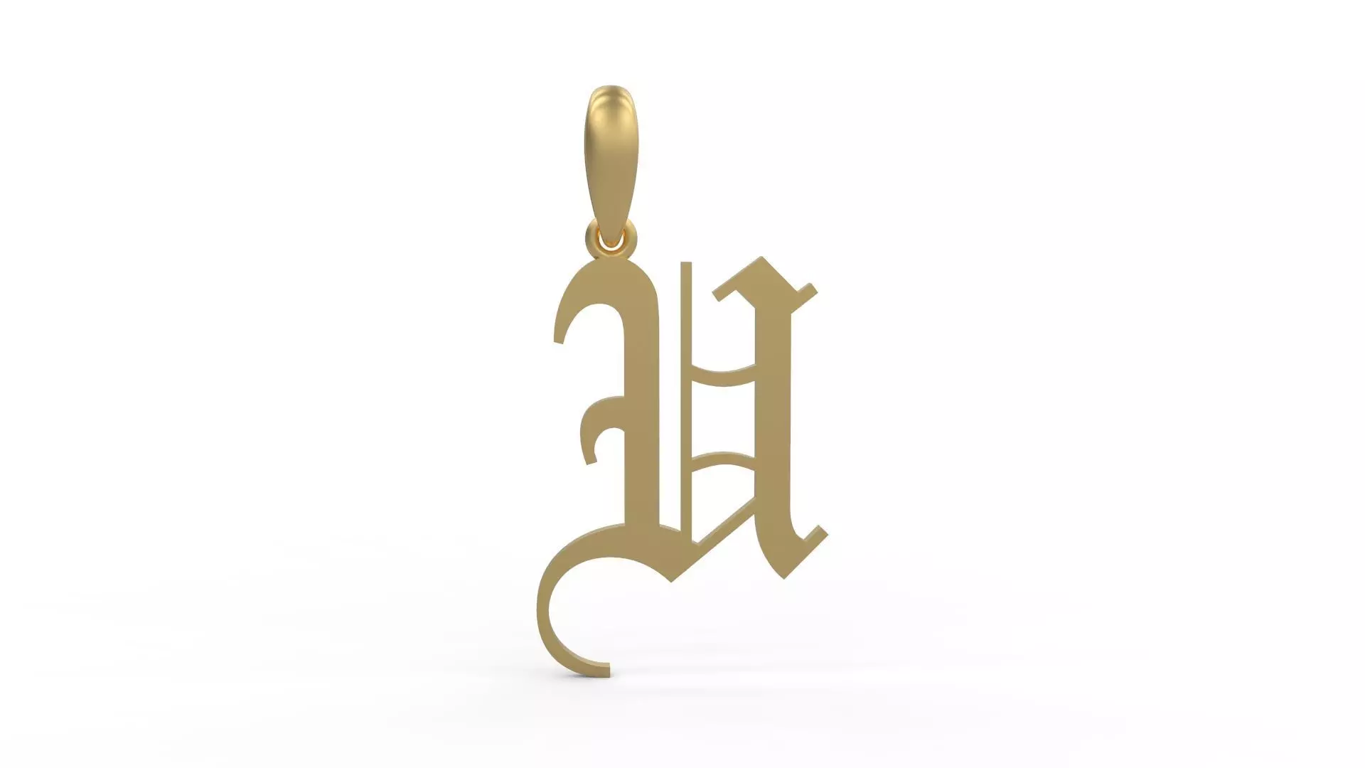 Initial Letters Pendant Olde English U 3D print model_0
