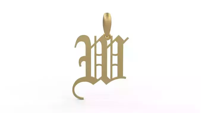 Initial Letters Pendant Olde English W