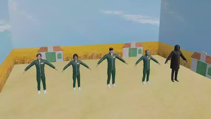 Squid Game Pack Low-poly 3D model