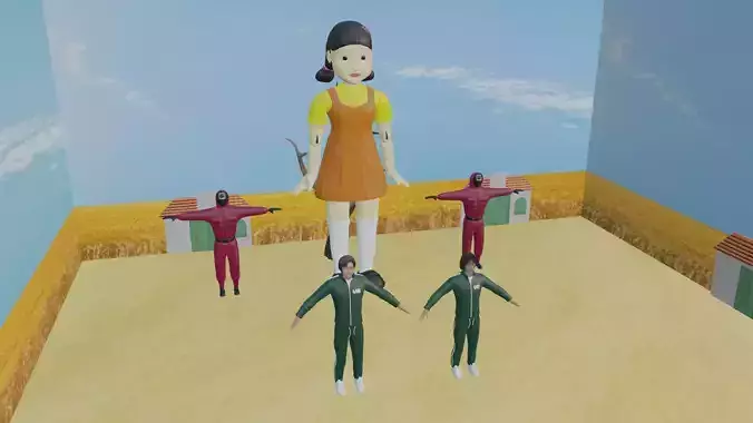  Squid Game Pack Low-poly 3D model