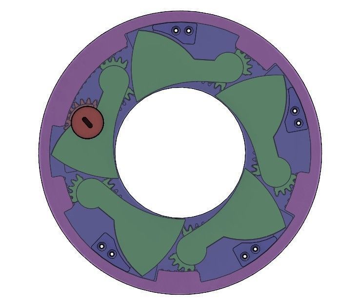 3DP5BLROD60A Mechanical Iris shutter aperture mechanism diy 3D print model_6