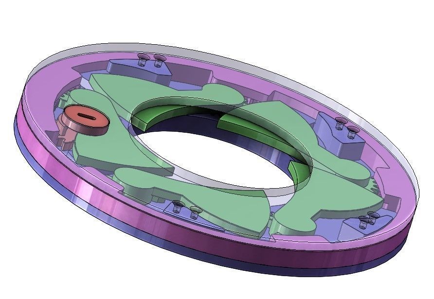 3DP5BLROD60A Mechanical Iris shutter aperture mechanism diy 3D print model_7