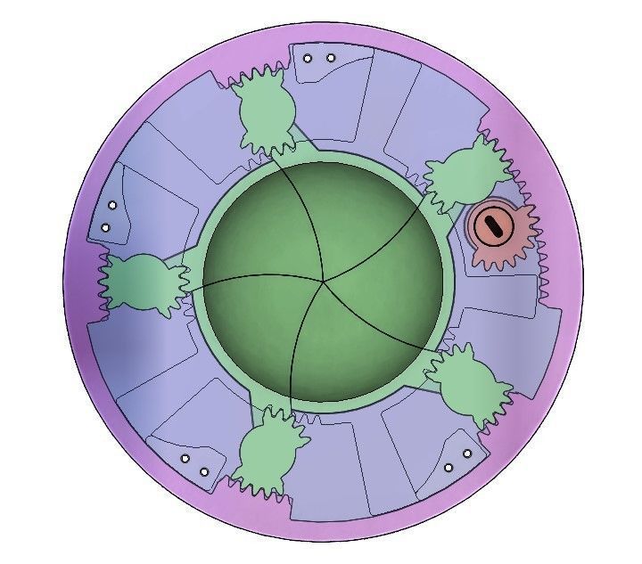 3DP5BLROD60A Mechanical Iris shutter aperture mechanism diy 3D print model_3