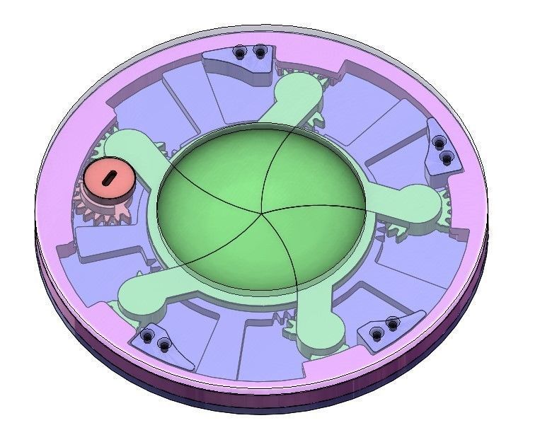 3DP5BLROD60A Mechanical Iris shutter aperture mechanism diy 3D print model_17