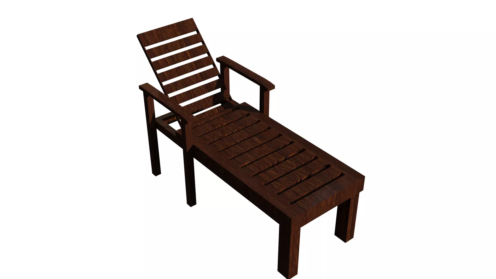 Beach Chair Low-poly 3D model_0