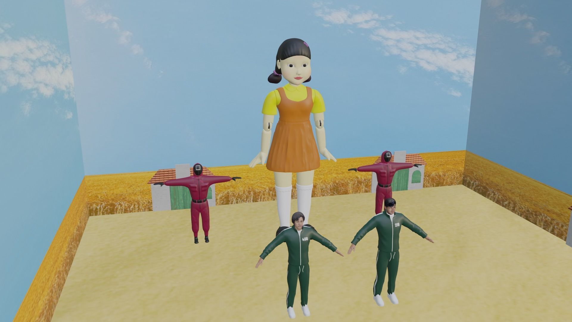 Squid Game Pack Low-poly 3D model_1