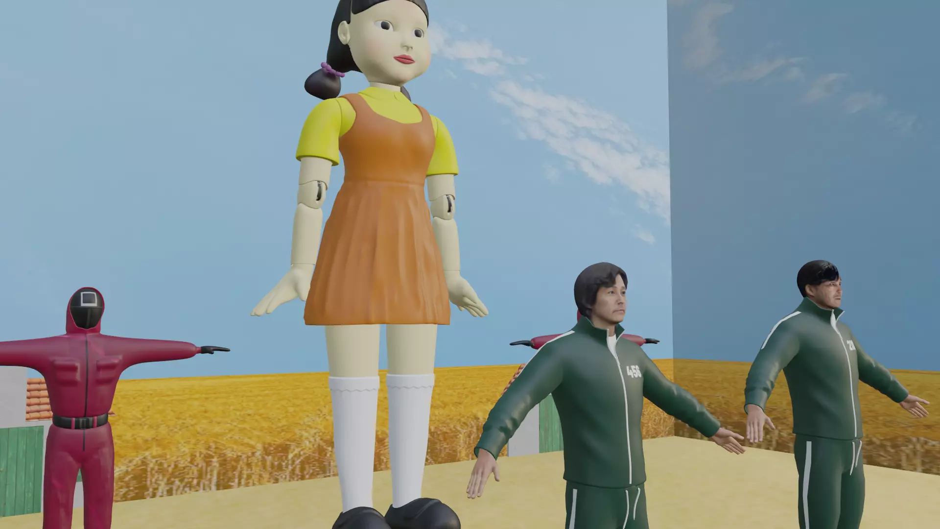 Squid Game Pack Low-poly 3D model_0