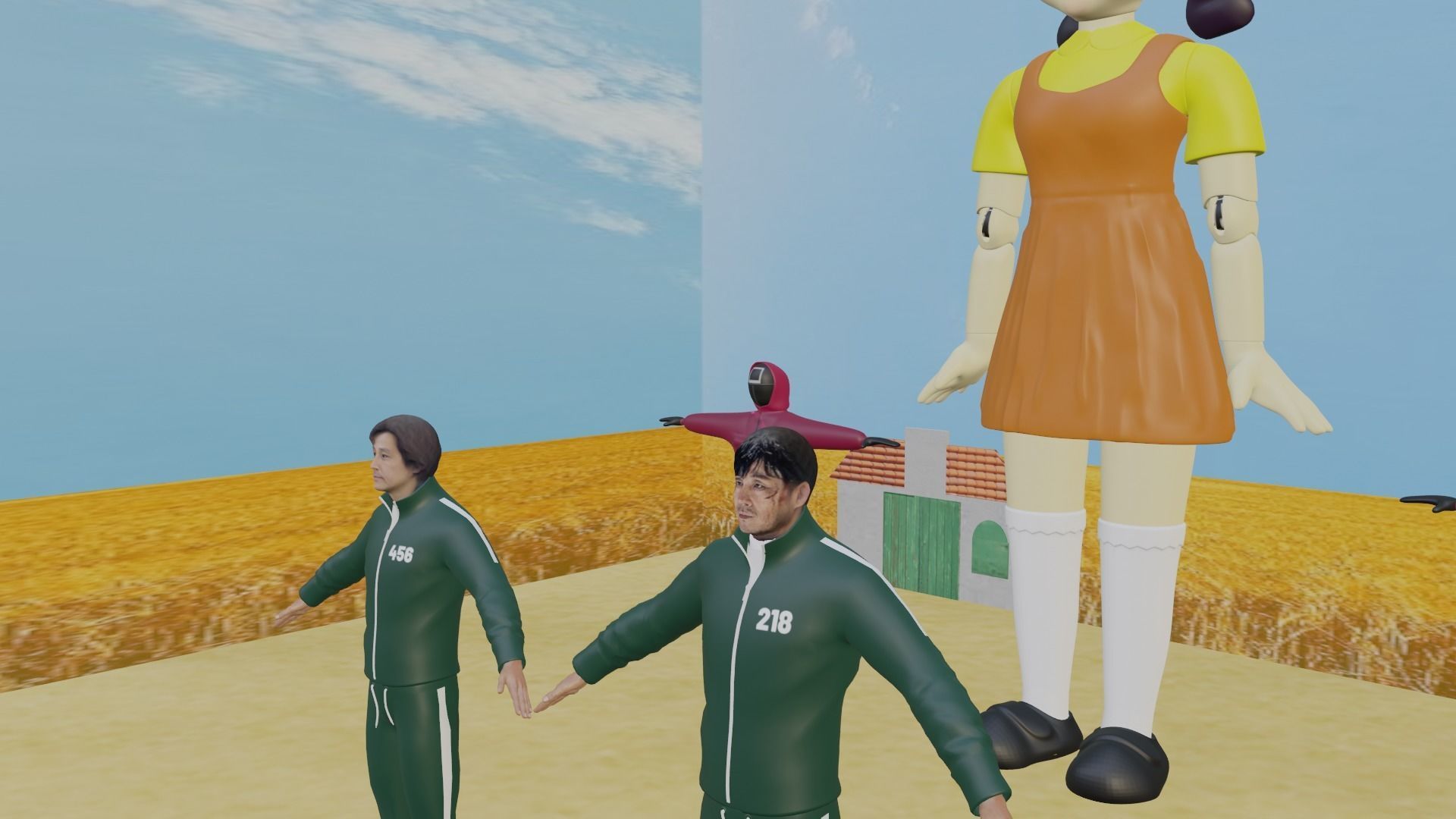 Squid Game Pack Low-poly 3D model_4