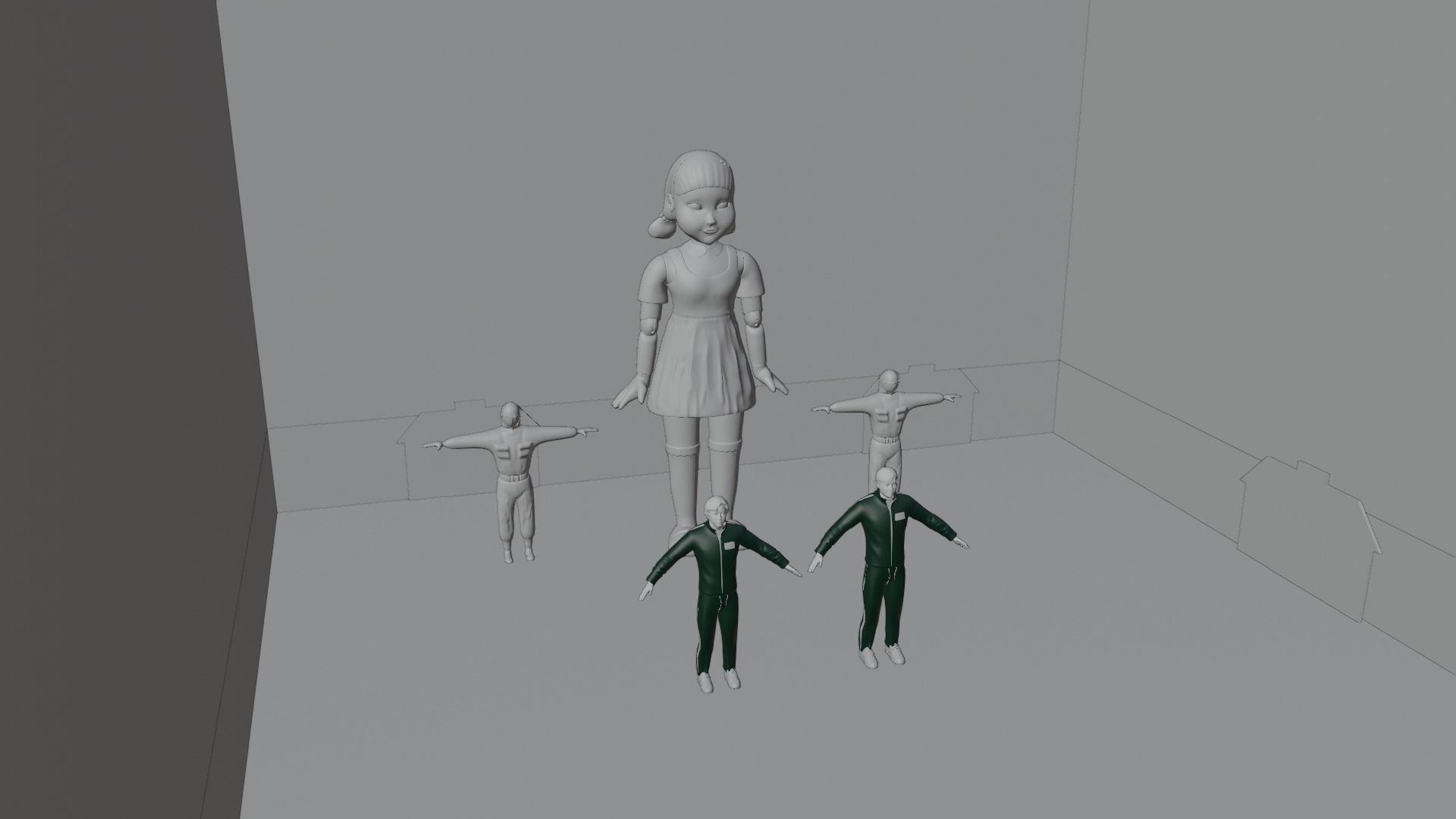 Squid Game Pack Low-poly 3D model_6