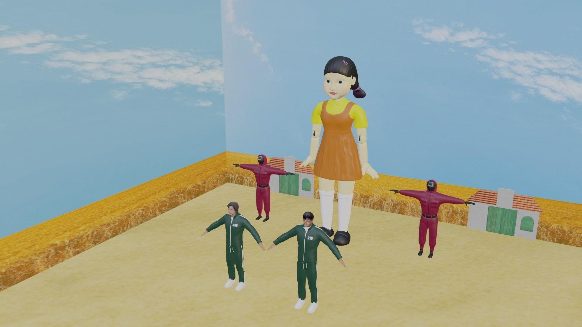 Squid Game Pack Low-poly 3D model_2