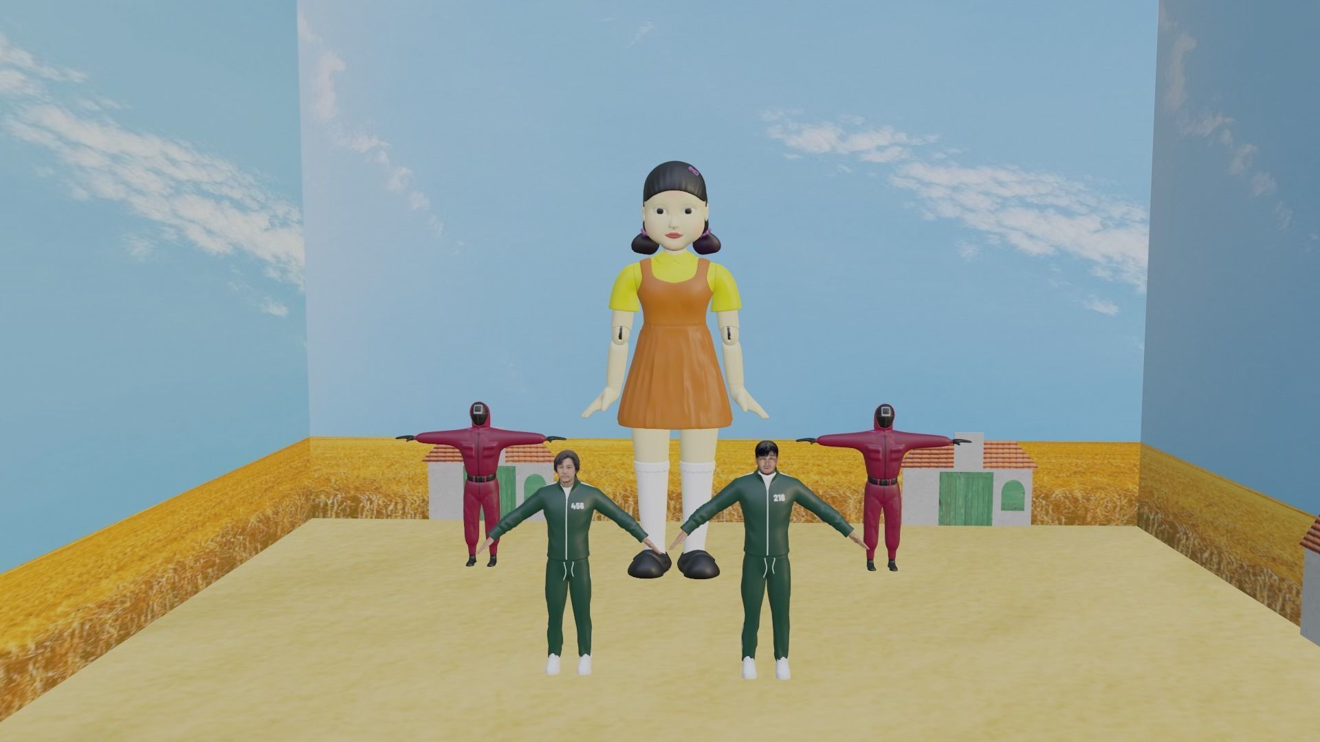 Squid Game Pack Low-poly 3D model_3