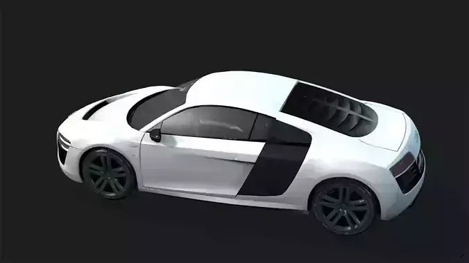 Racing car 3d model and car audi rs8 etron Low-poly 3D model