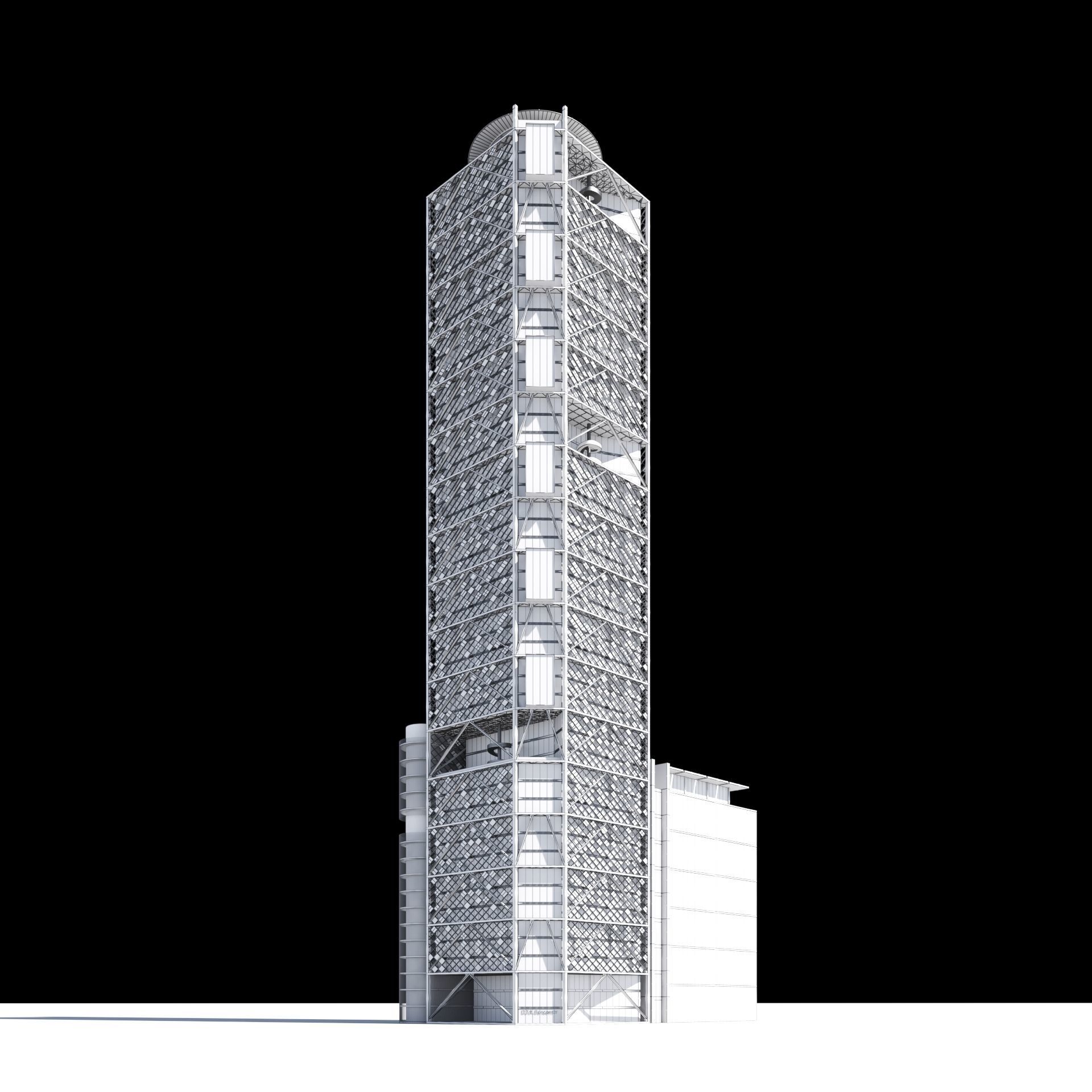 BBVA Bancomer Tower 3D model_12