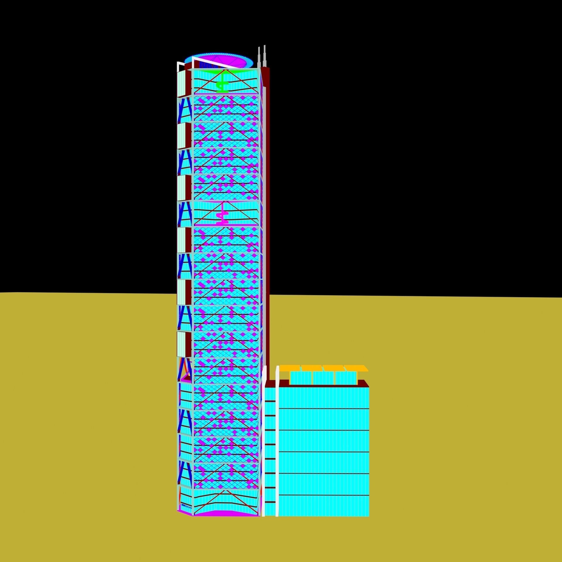 BBVA Bancomer Tower 3D model_17