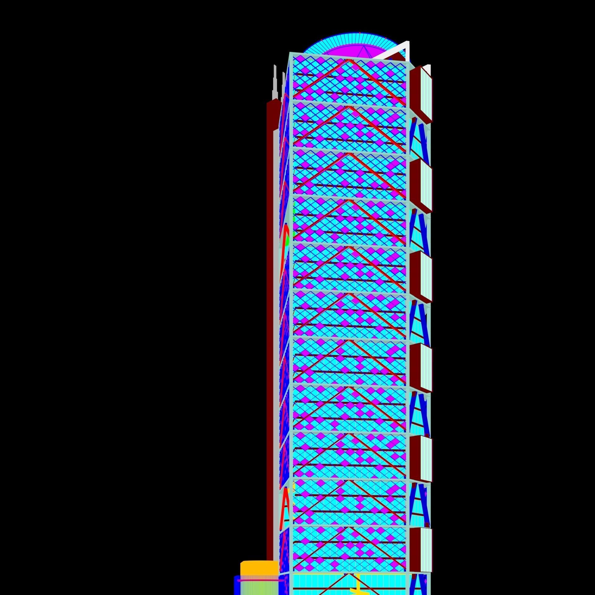 BBVA Bancomer Tower 3D model_11