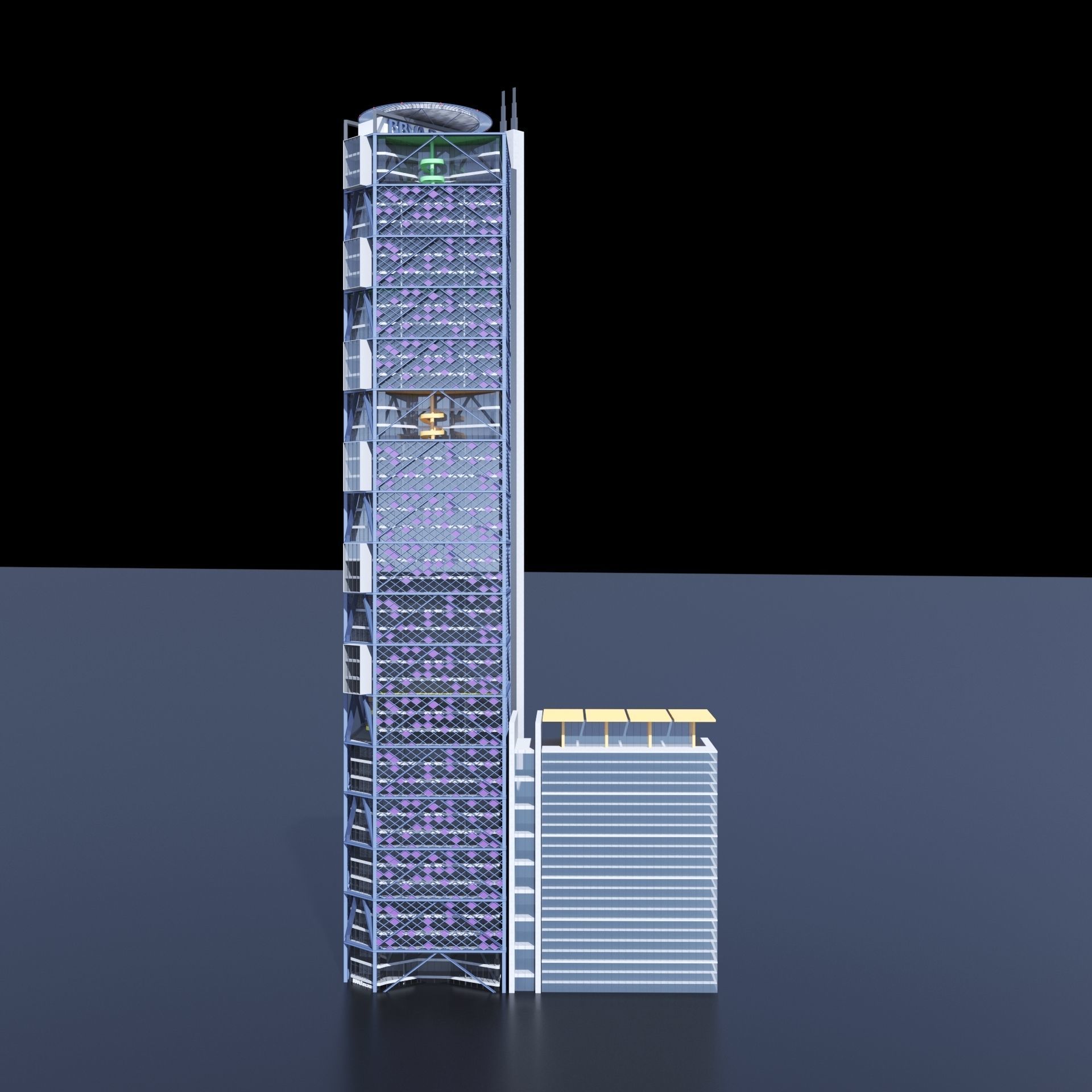 BBVA Bancomer Tower 3D model_14
