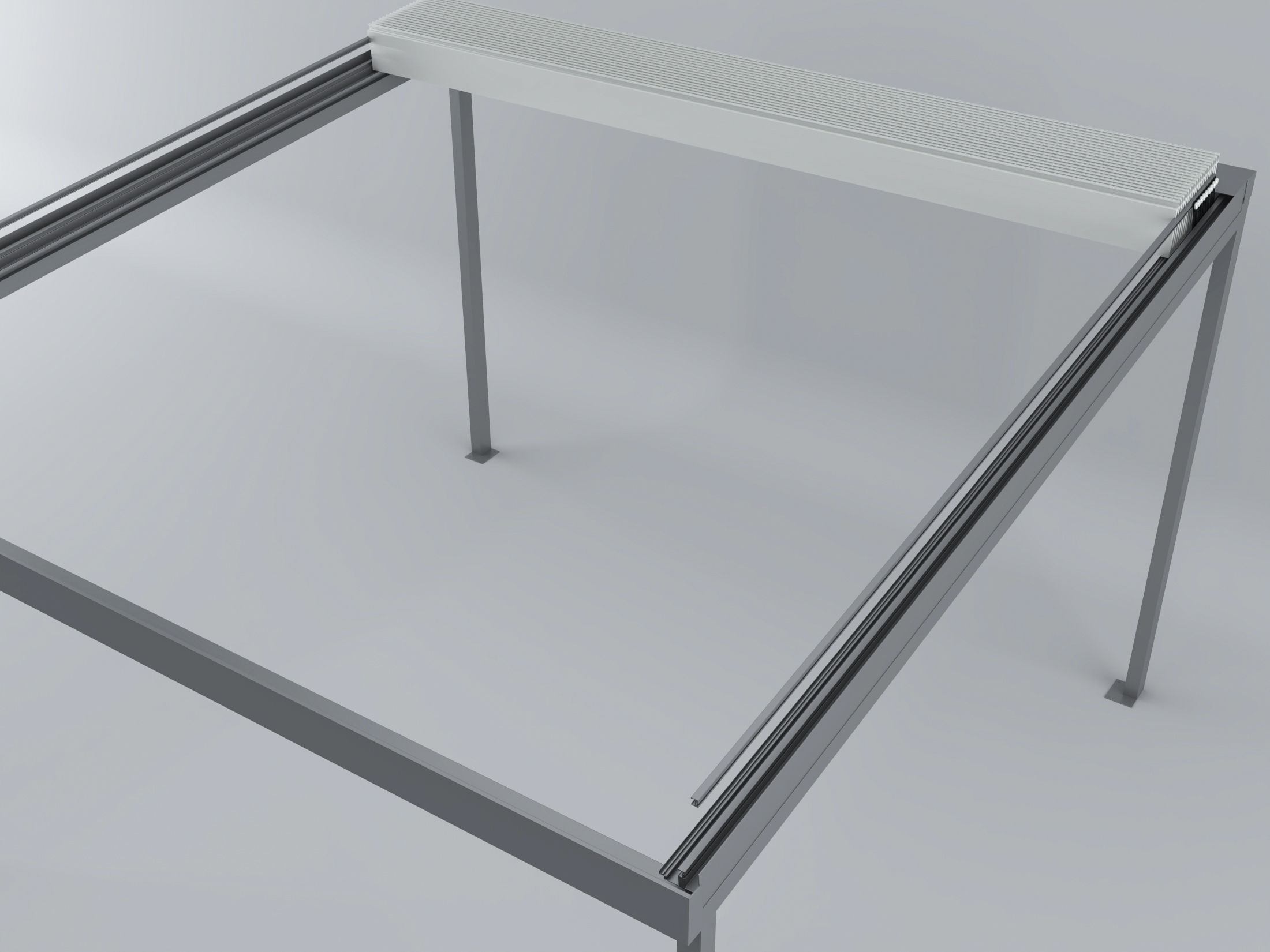 Aluminum Pergola Buffle System 3D model_2