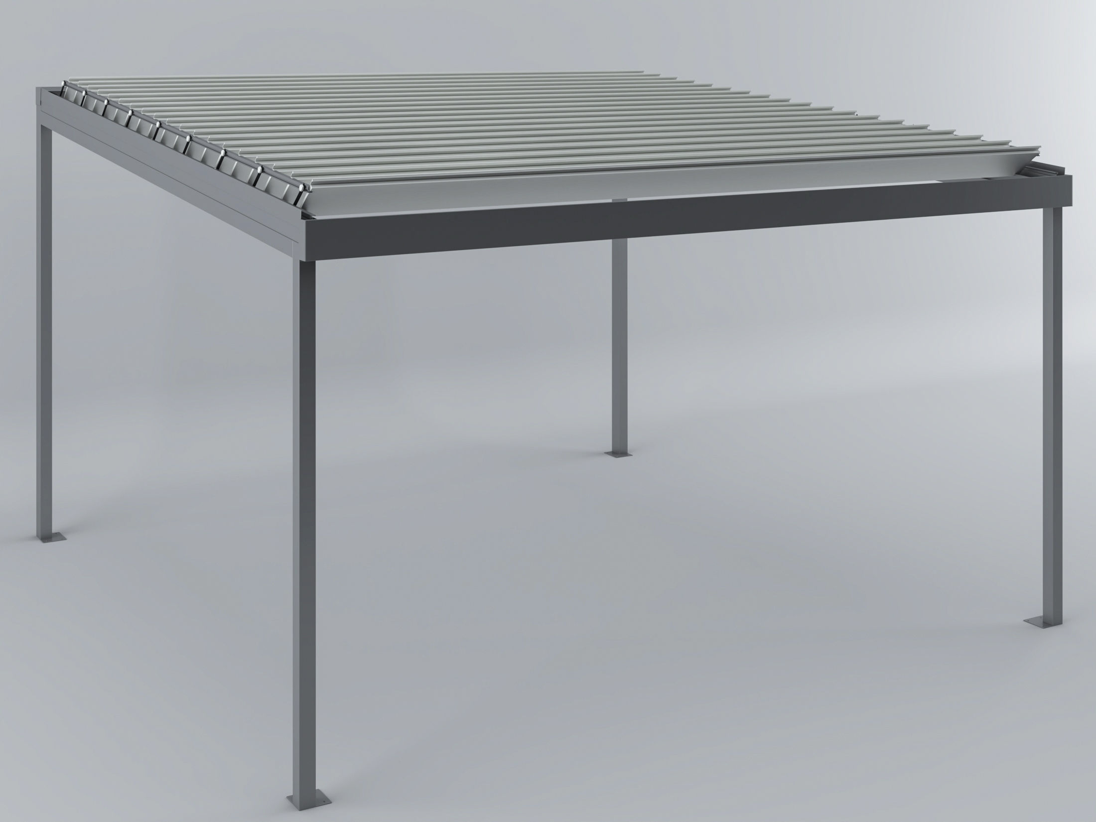Aluminum Pergola Buffle System 3D model_4