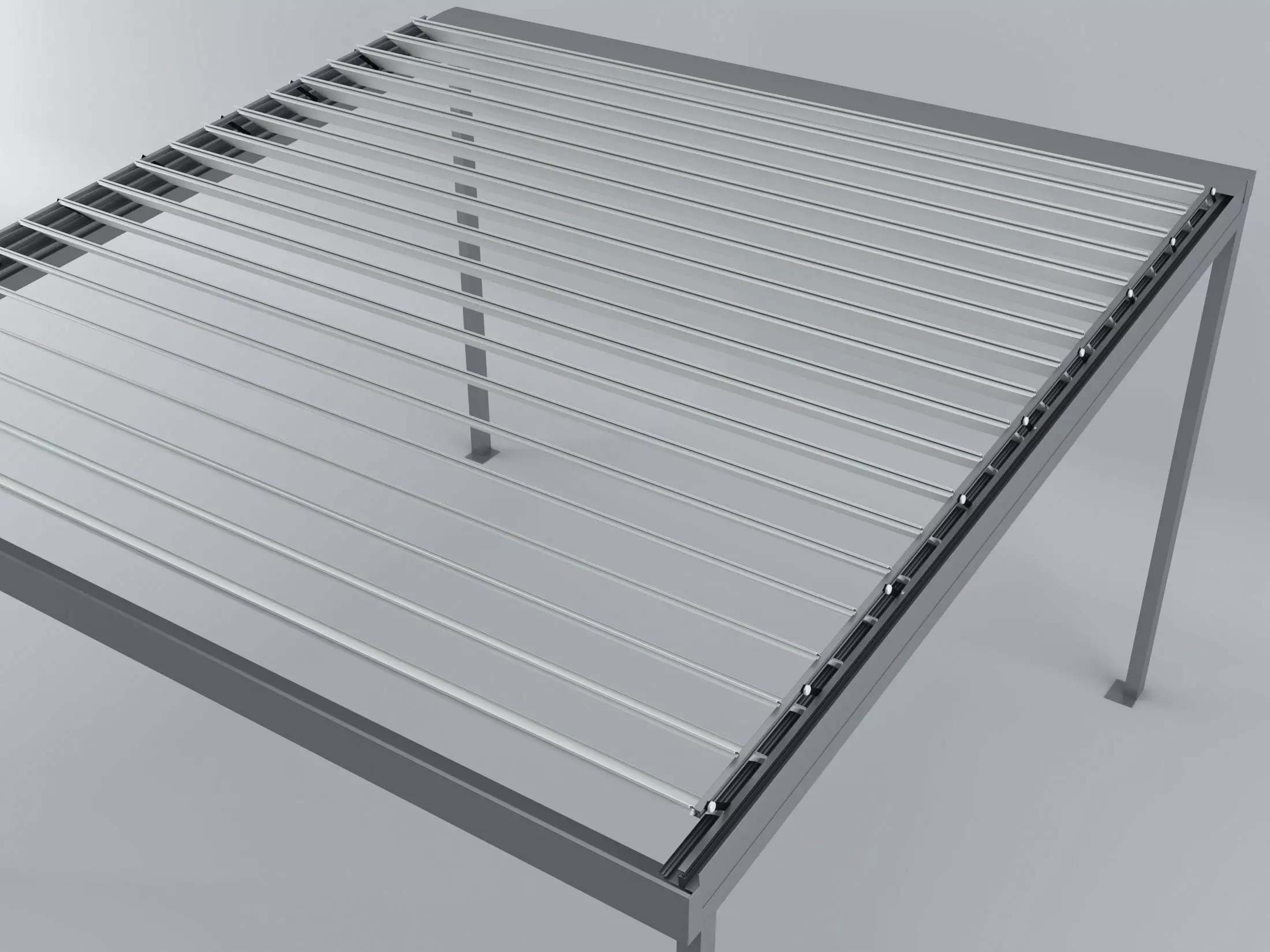 Aluminum Pergola Buffle System 3D model_0