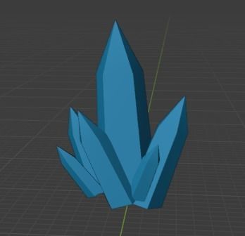 Low Poly Blue Crystal Low-poly 3D model_3