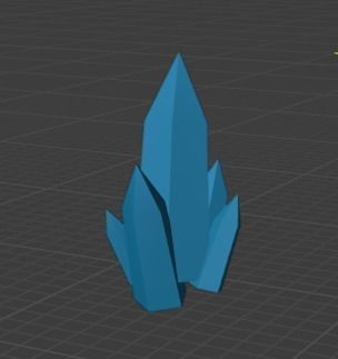 Low Poly Blue Crystal Low-poly 3D model_4