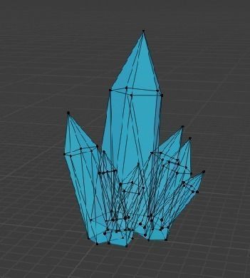 Low Poly Blue Crystal Low-poly 3D model_7