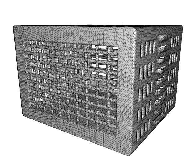 Metallic Air Conditioner Frame 3D model_3