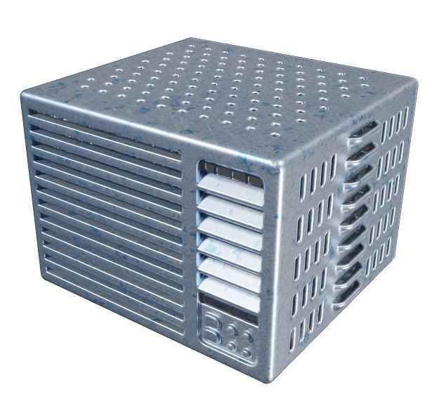 Metallic Air Conditioner Frame 3D model_1