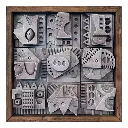 Panel decorative cube Hieroglyphs  n4