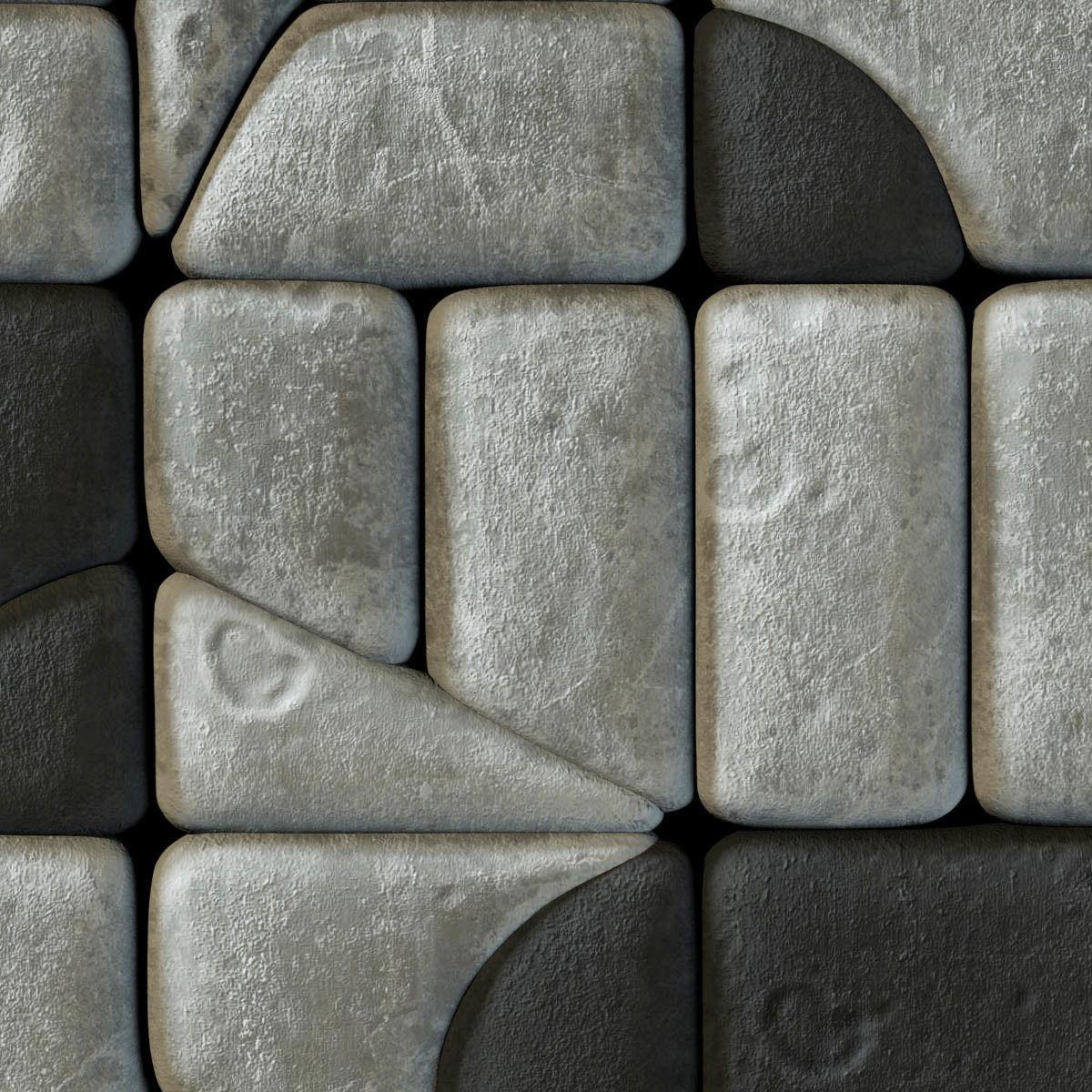 Panel stone smooth clear facture n1 3D model_8