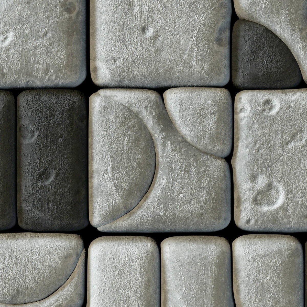 Panel stone smooth clear facture n1 3D model_7