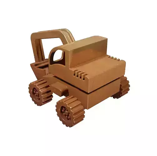 Wooden Bulldozer Toy 3D model